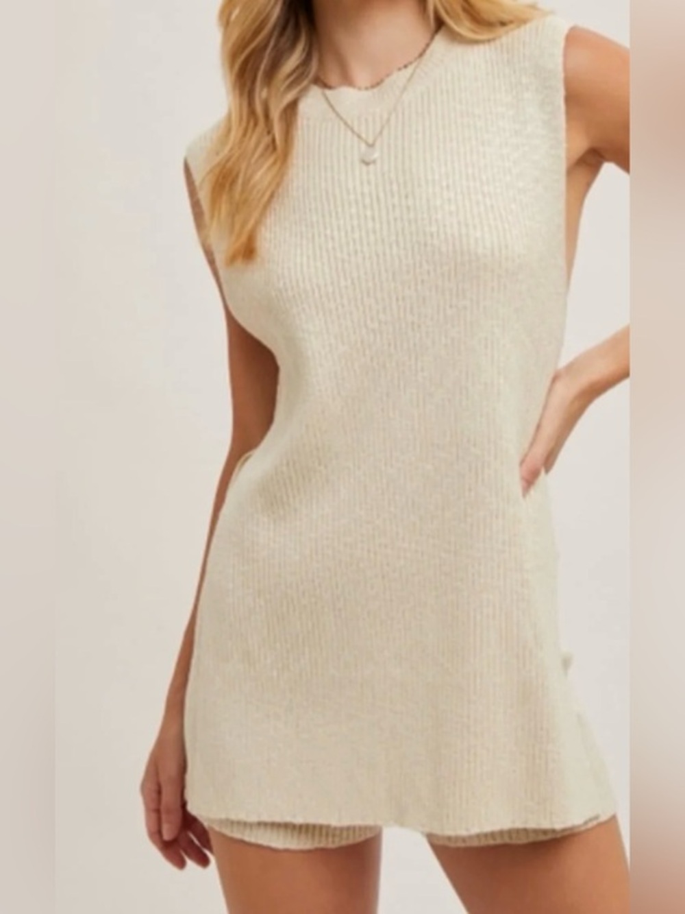 BLU IVY M Weekend Escape Set-ribbed and comfy in cute Natural beige color